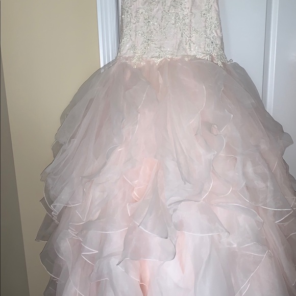 Oleg Cassini Strapless Ruffled Skirt Wedding Dress - Picture 3 of 11